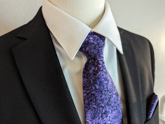 Royal Dahlia - Men's Purple Necktie
